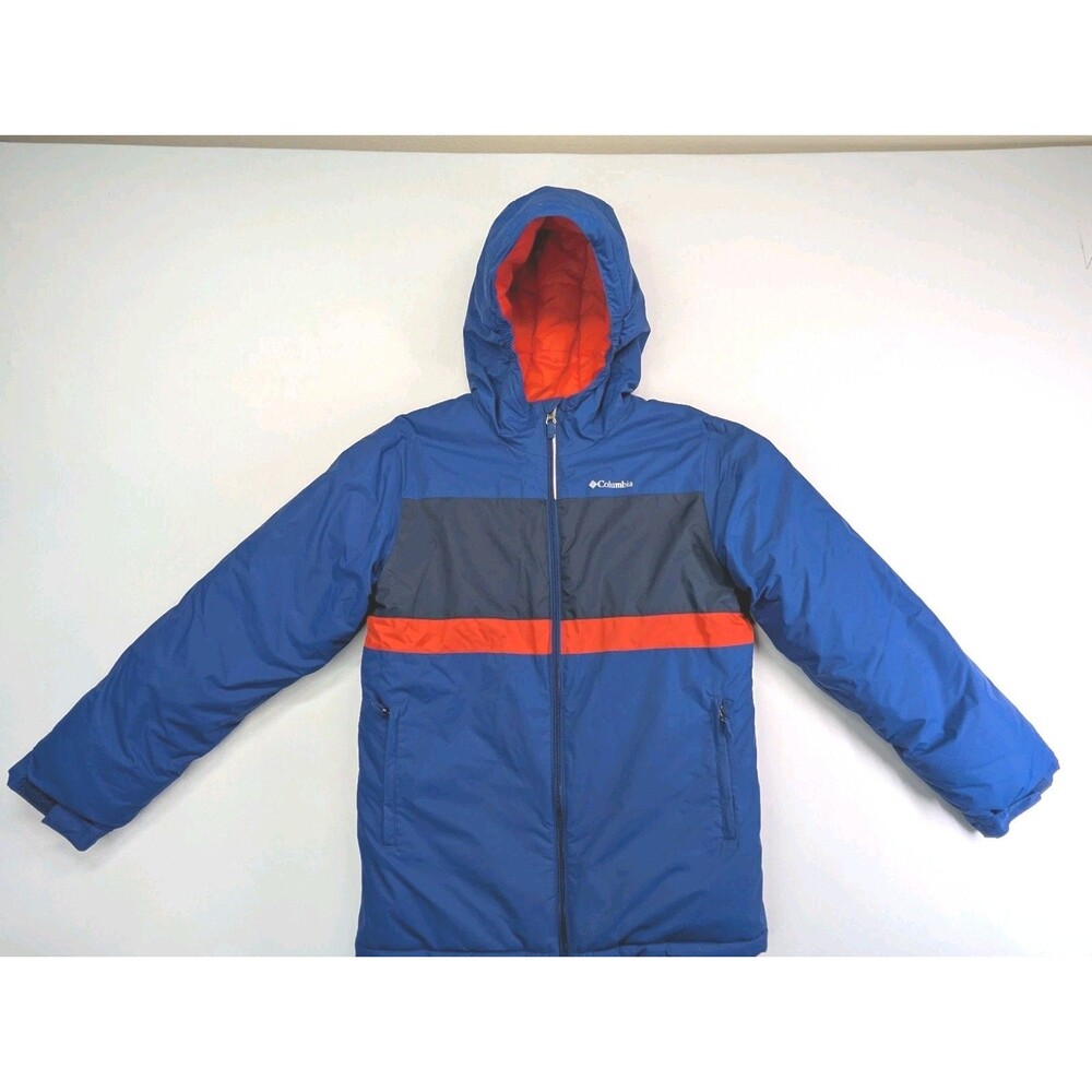 Columbia Boys Valley Runner II Insulated Jacket Blue L 14/16 Waterproof Outgrown